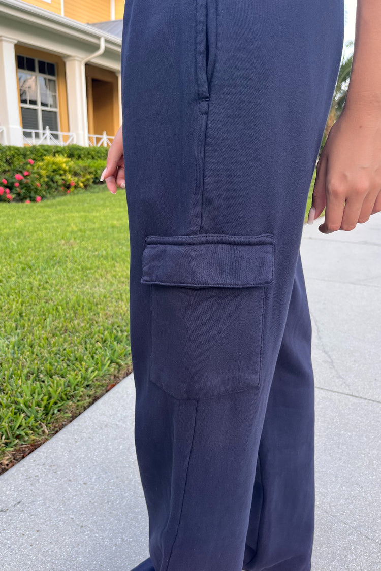 Anastasia Soft Pocket Sweatpants | Navy Blue / S