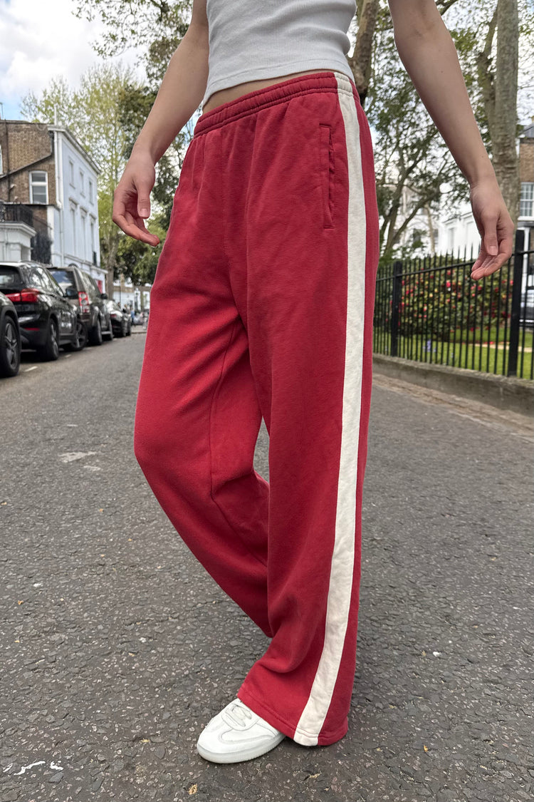 Anastasia Stripe Sweatpants | Red / S