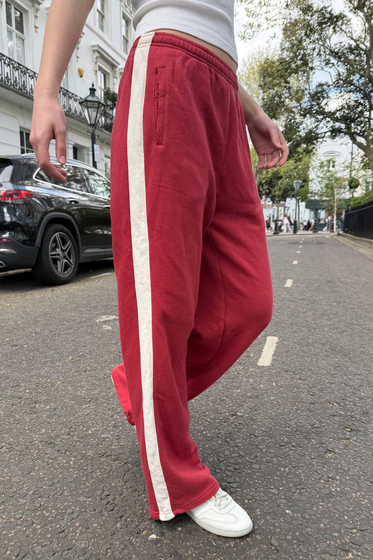 Anastasia Stripe Sweatpants | Red / S