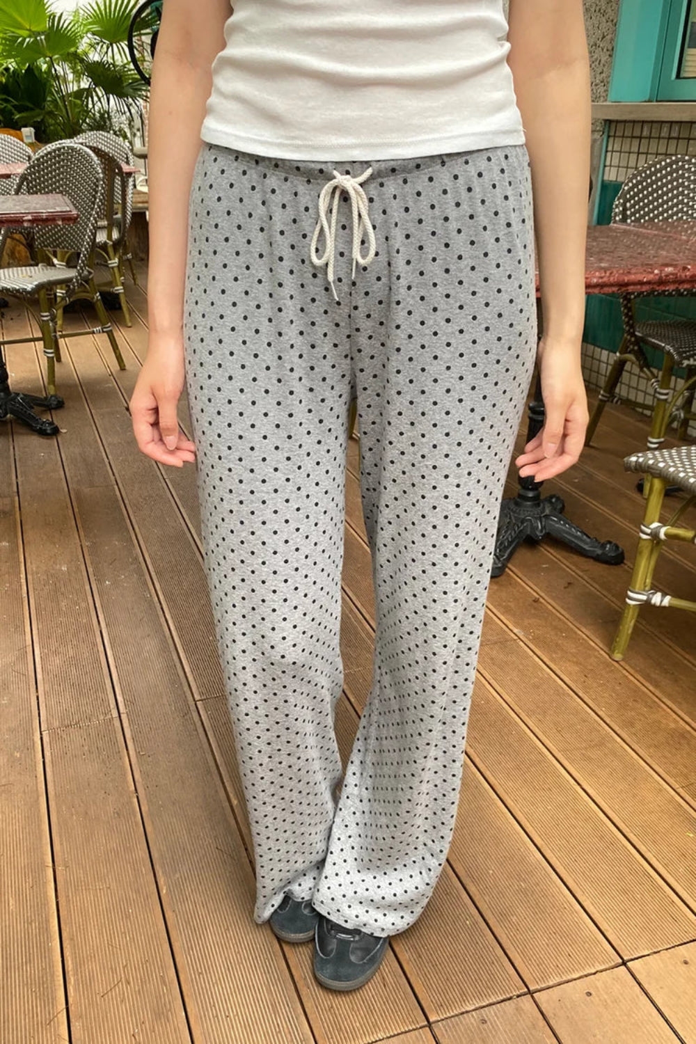 Anastasia Polka Dots Pants | Grey And Black Polka Dots / XS/S