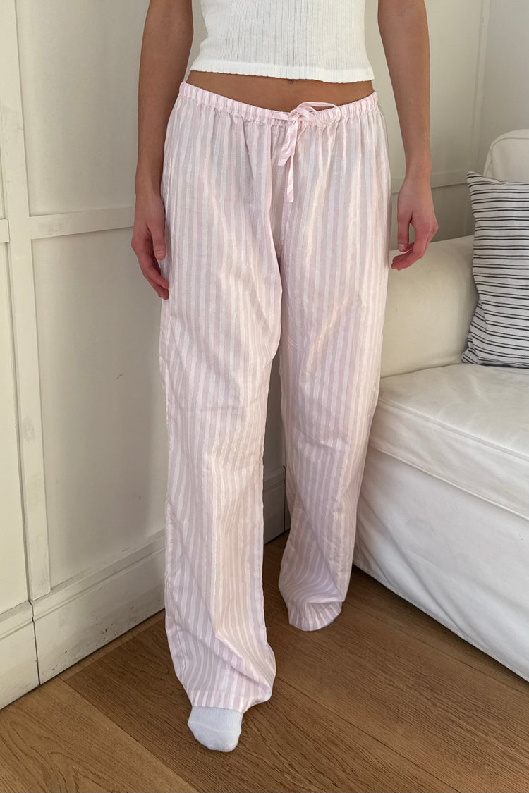 Noelia Striped Pants | Pink White And Silver Stripes / S/M