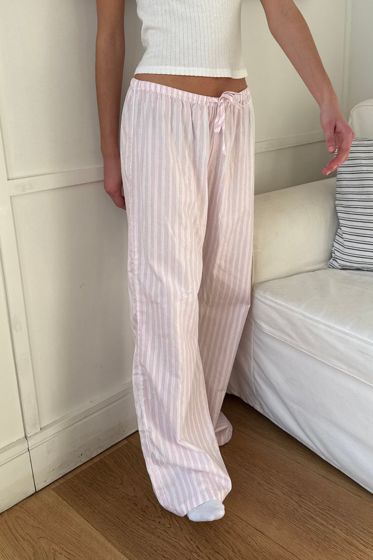 Noelia Striped Pants | Pink White And Silver Stripes / S/M