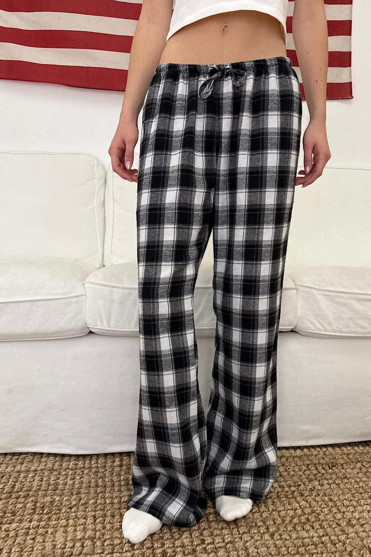 Noelia Plaid Pants | Black White Plaid / XS/S