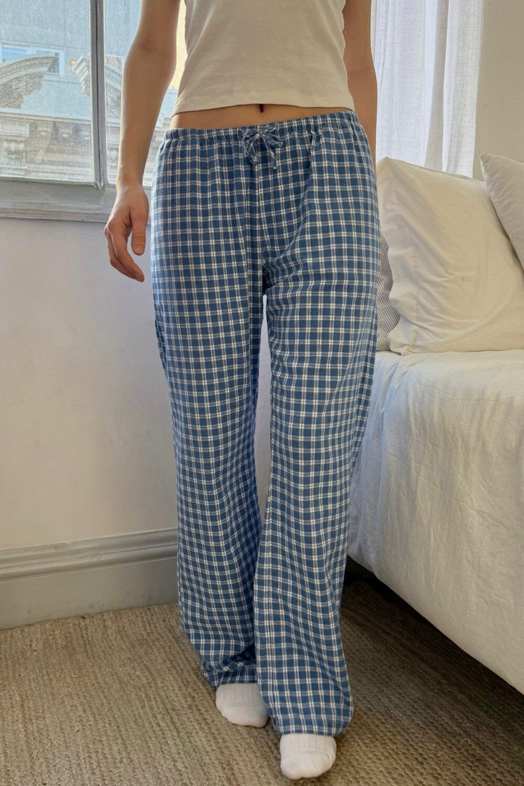 Noelia Plaid Pants | Blue And White Plaid / XS/S