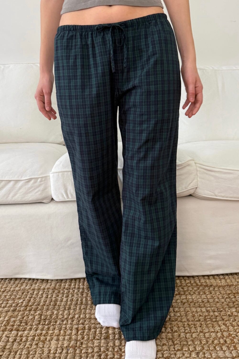 Noelia Plaid Pants | Green And Navy Plaid / XS/S
