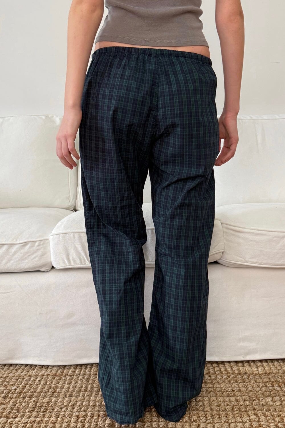 Noelia Plaid Pants | Green And Navy Plaid / XS/S