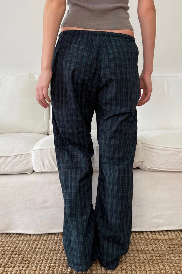 Noelia Plaid Pants | Green And Navy Plaid / XS/S