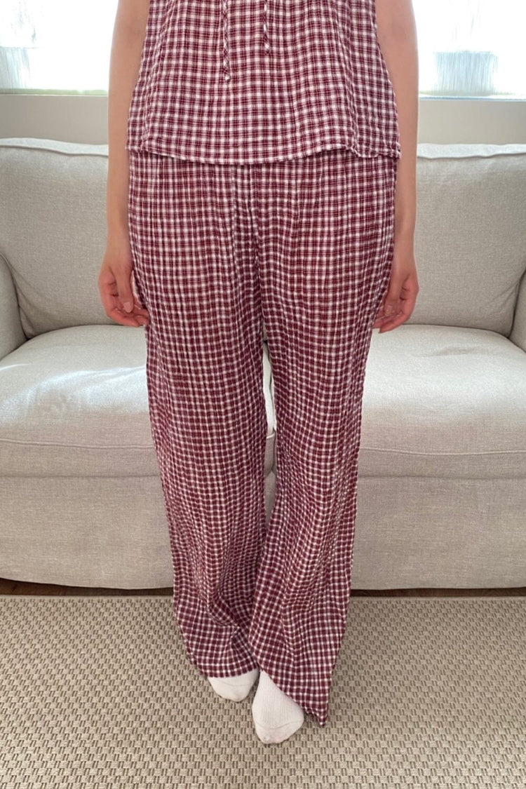 Anastasia Plaid Pants | Burgundy White Plaid / XS/S