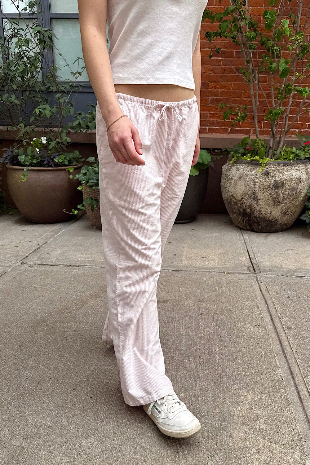 Pink And White Vertical Stripes / S/M