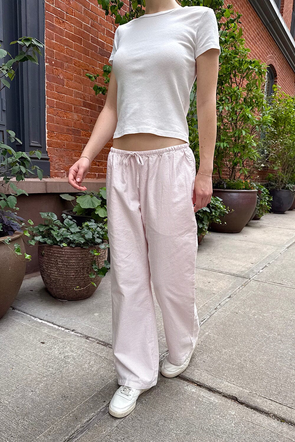Pink And White Vertical Stripes / S/M