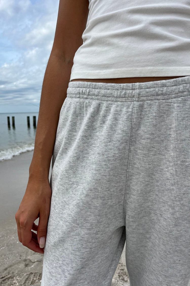 Anastasia Waffle Sweatpants | Light Heather Grey / S/M