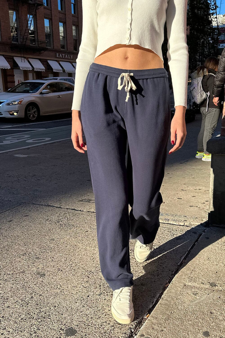 Anastasia Waffle Sweatpants | Navy Blue / S/M