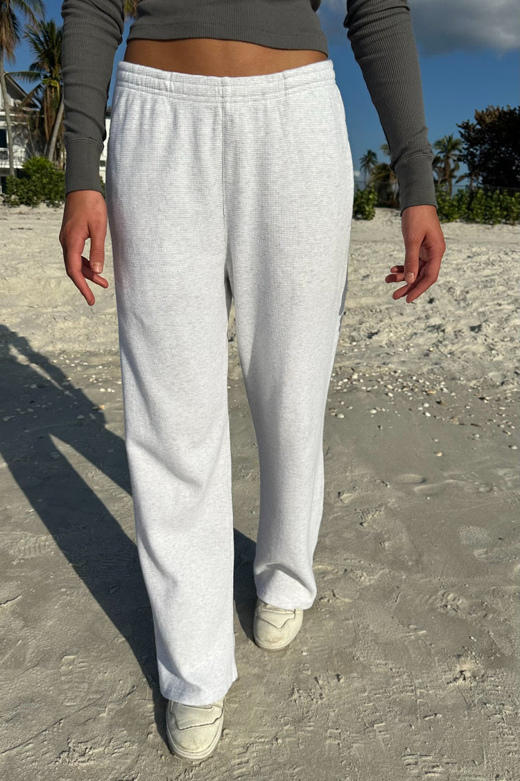 Anastasia Waffle Sweatpants | Silver Grey / S/M