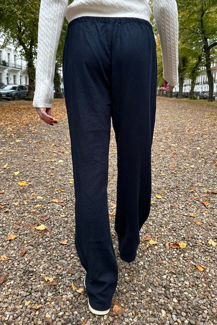 Anastasia Linen Pants | Navy Blue / S