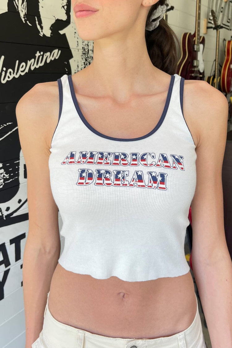 Beyonca American Dream Tank | White / XS/S