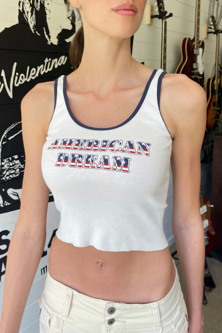 Beyonca American Dream Tank | White / XS/S