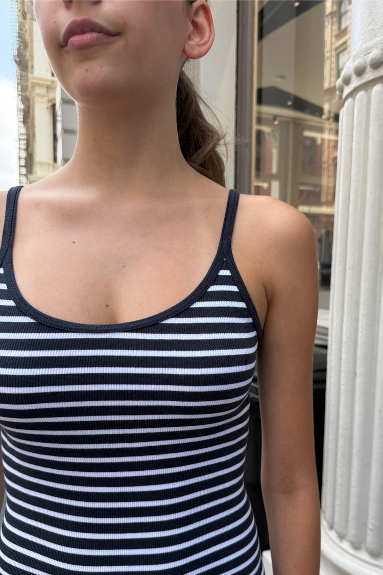 Matilde Striped Tank Top | Navy Blue White Stripes / XS/S