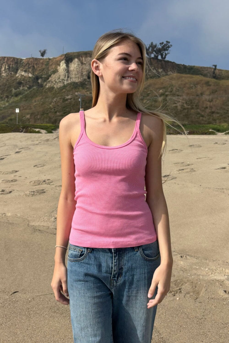 Beyonca Long Tank | Fuchsia / Regular Fit