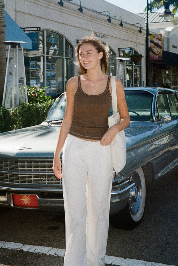 Beyonca Long Tank | Mocha / Regular Fit