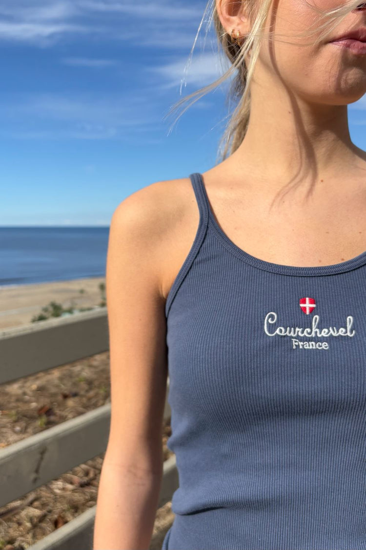 Beyonca Courchevel France Tank | Faded Navy Blue / XS/S