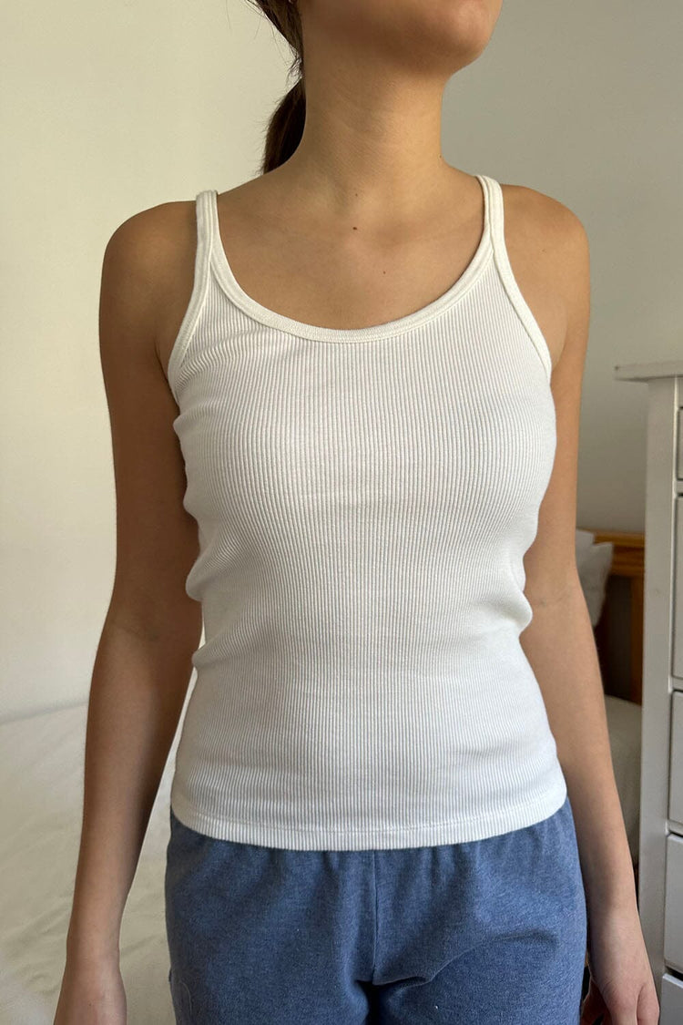 Beyonca Long Tank | Natural White / XS/S
