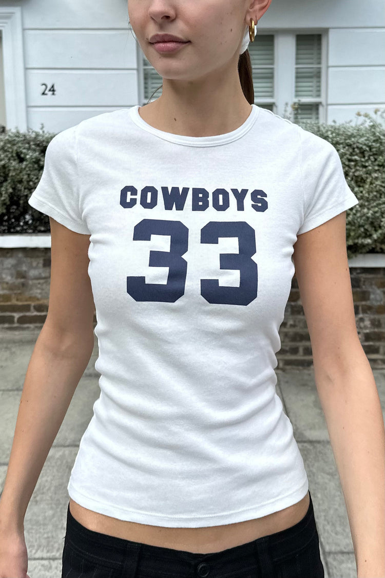 Leanna Cowboys 33 Top | White / XS/S