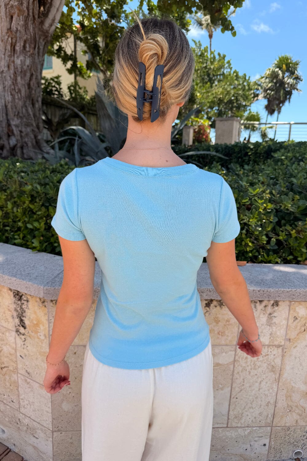 Hailie Basic Top | Azure Blue / XS/S