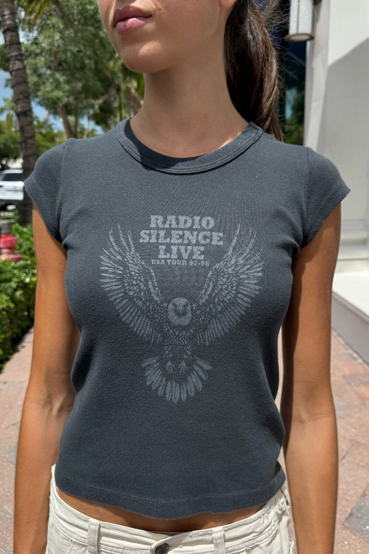 Hailie Radio Silence Live Top | Charcoal / XS/S