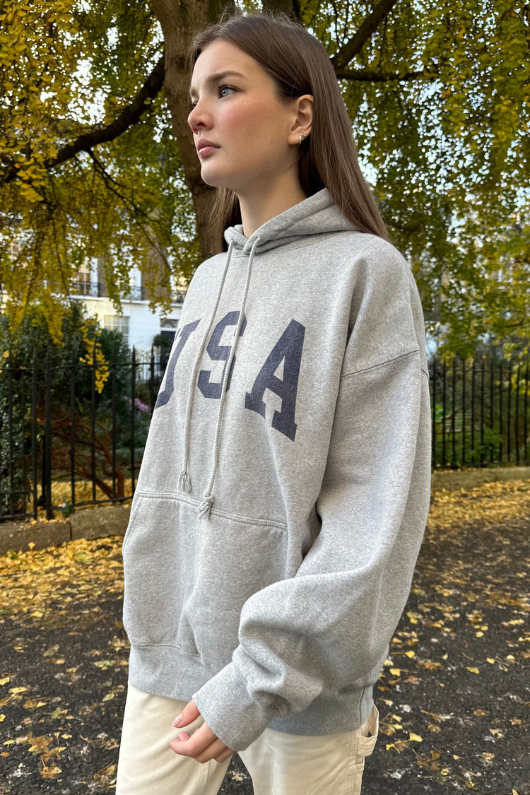 Christy USA Hoodie | Heather Grey / Oversized Fit