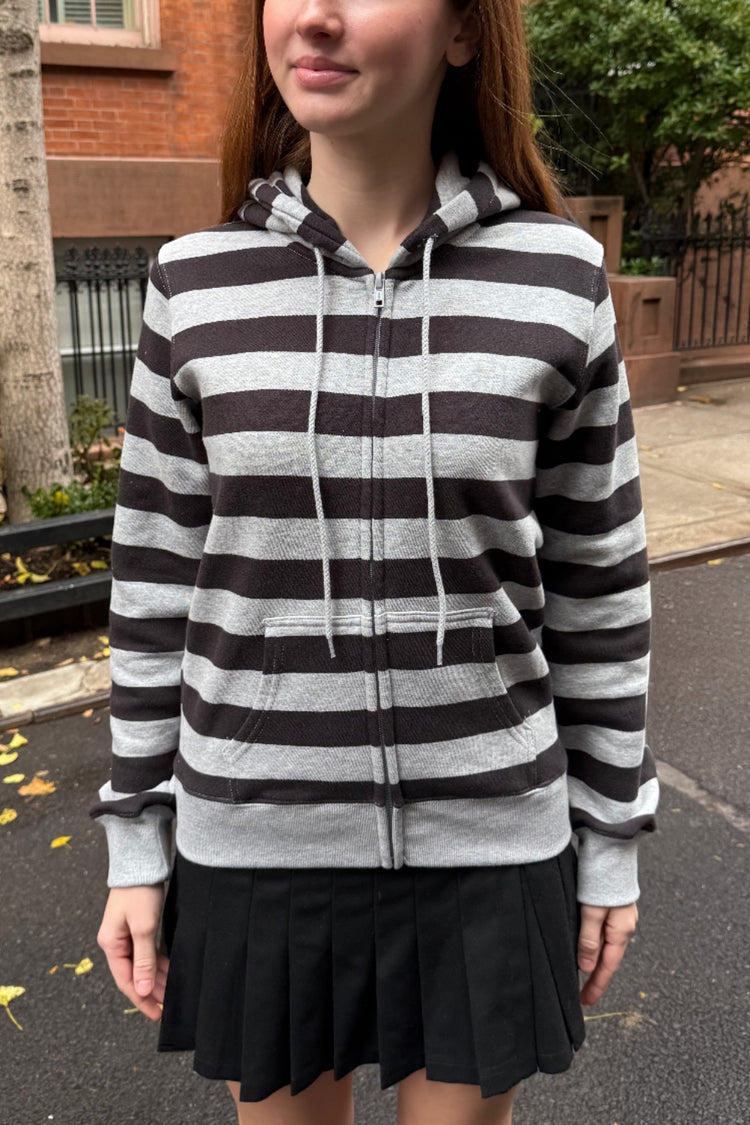 Christy Striped Hoodie | Grey With Black / Regular Fit