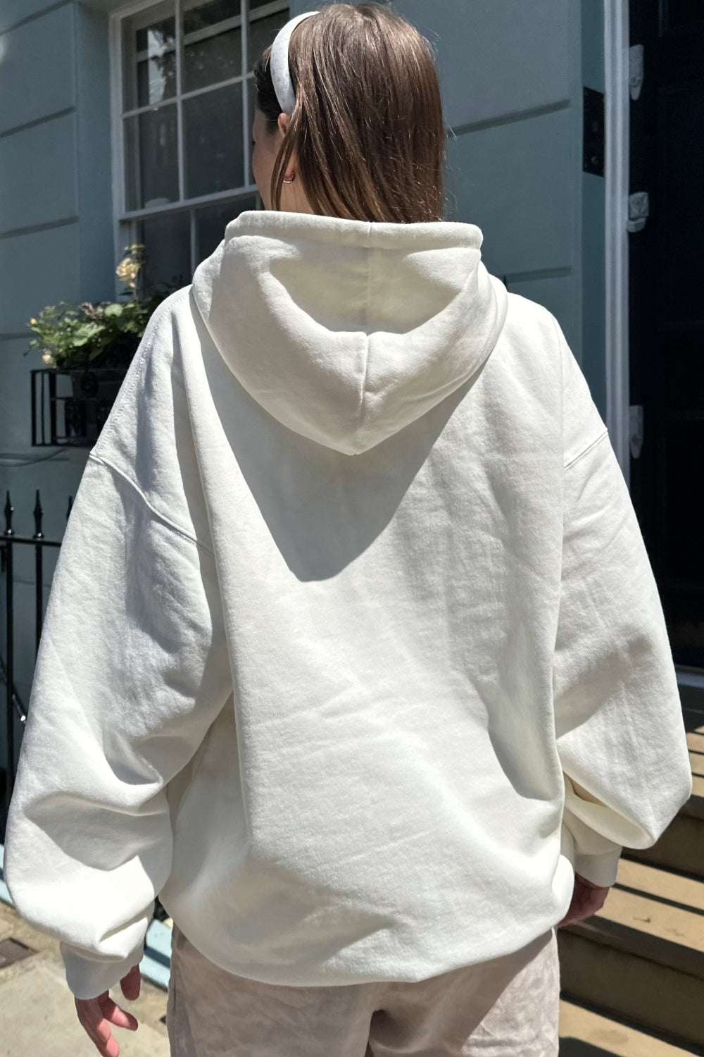 White zip up hoodie brandy melville sale