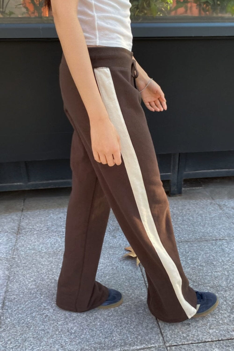 Hillary Stripe Yoga Pants | Dark Brown / XS/S