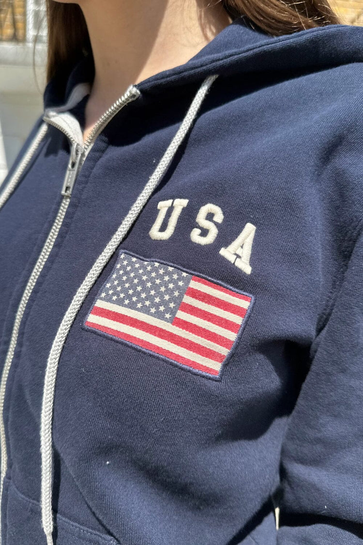 Christy Usa Flag Hoodie | Blue Navy / Regular Fit
