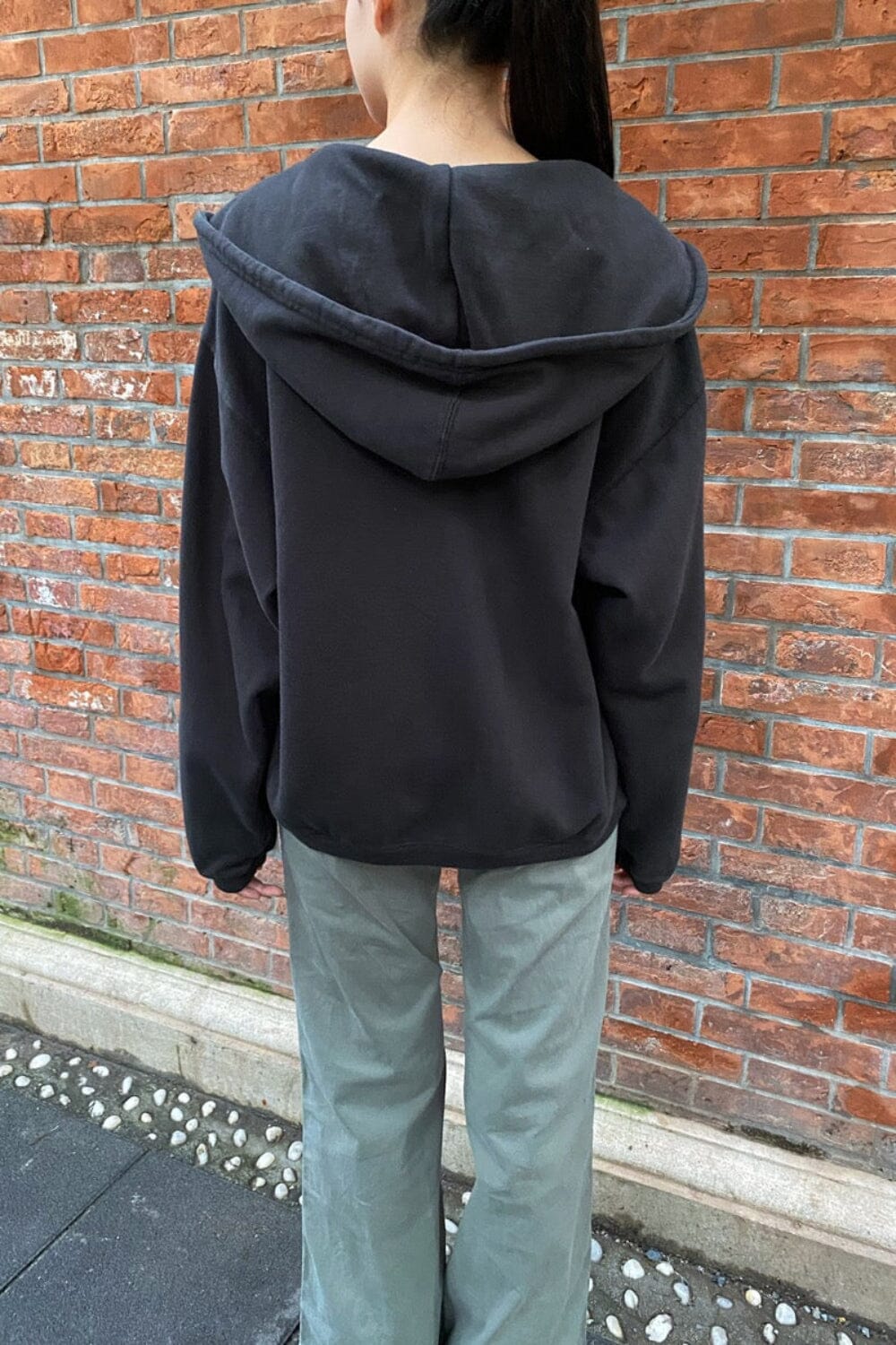 Christy Zip-Up Hoodie | Faded Black / Oversized Fit