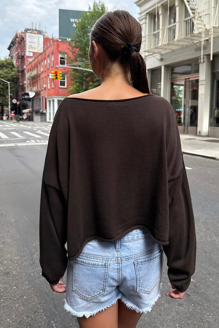 Cameron Cropped Sweater | Dark Brown / Cropped Fit