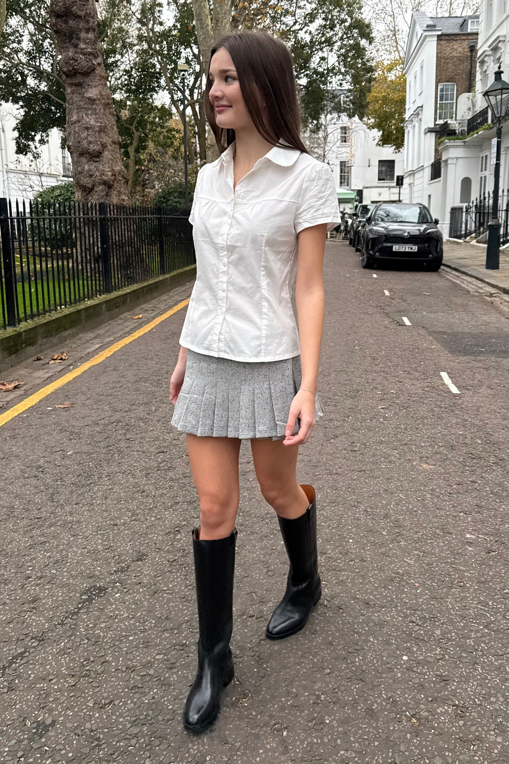 Dana Wool Skirt | Snow Grey / XS/S