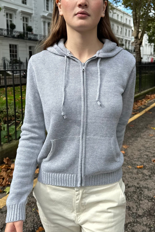 Grey zip up hoodie brandy melville sale