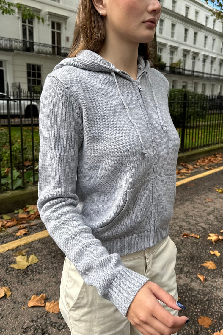 Alana zip-up Hoodie | Heather Grey / Regular Fit