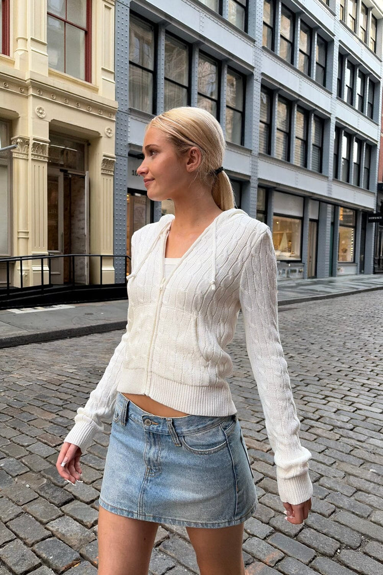 Alana Knit Hoodie | White / XS/S