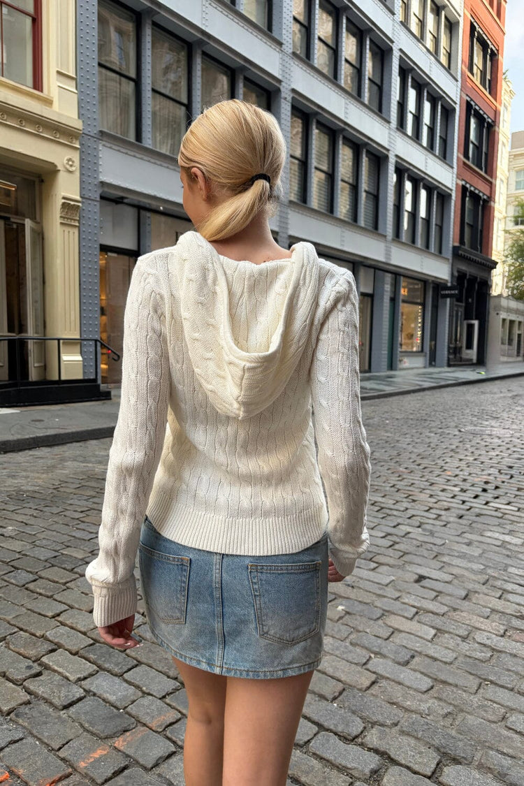 Alana Knit Hoodie | White / XS/S