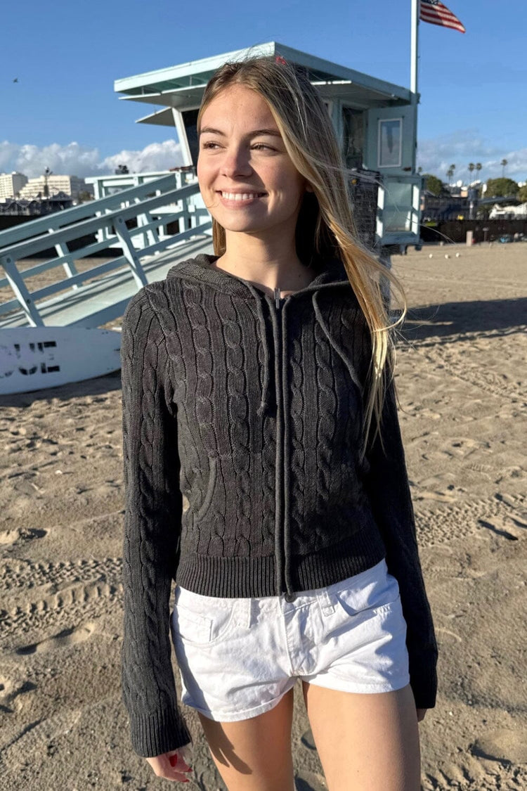 Alana Knit Hoodie | Charcoal / XS/S