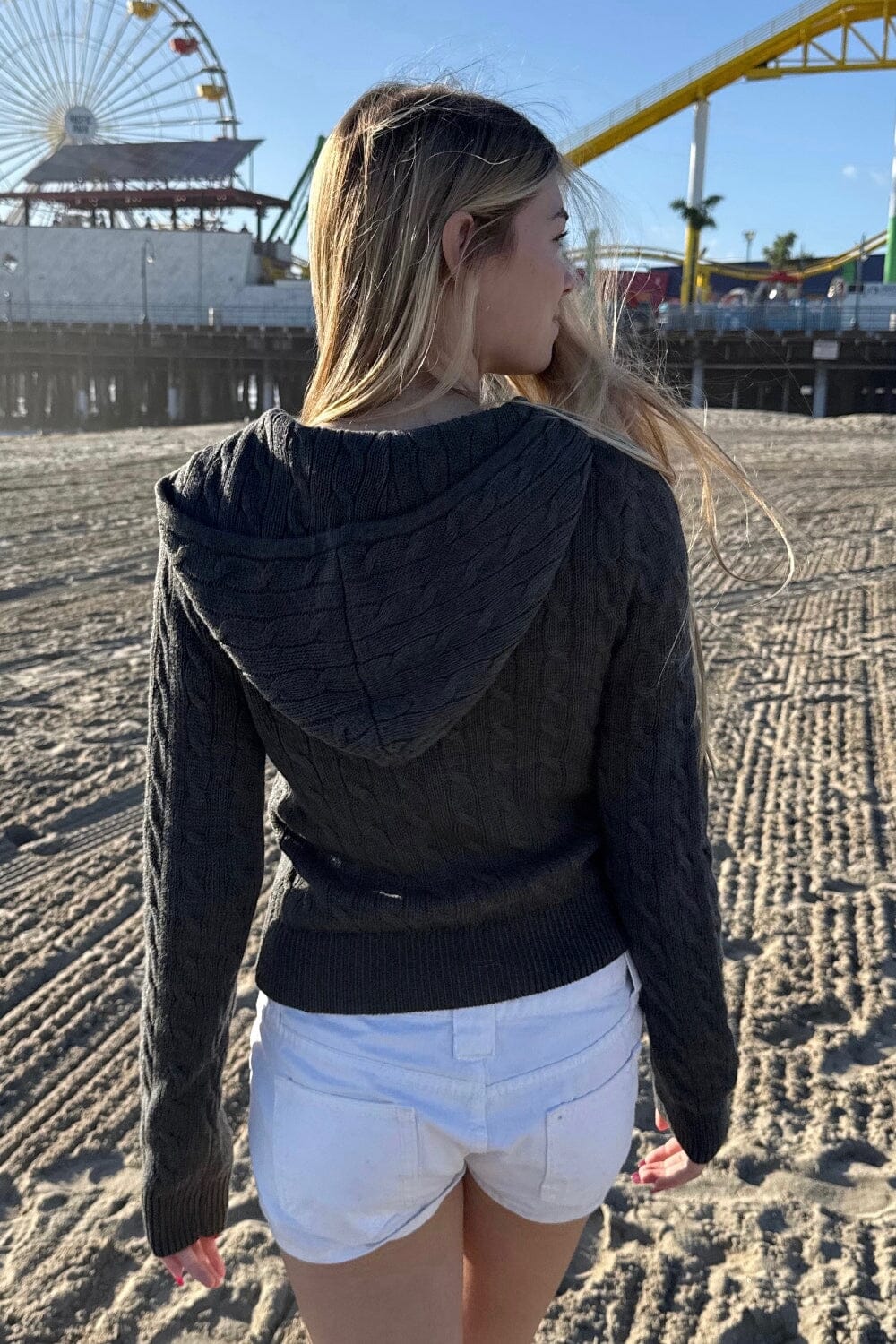 Alana Knit Hoodie | Charcoal / XS/S