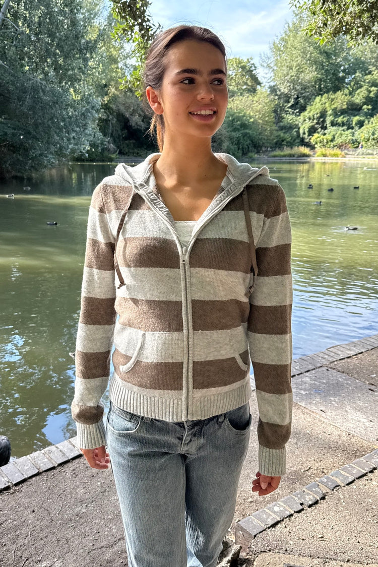 Alana Wool Stripes Sweater | Light Heather Grey / Regular Fit