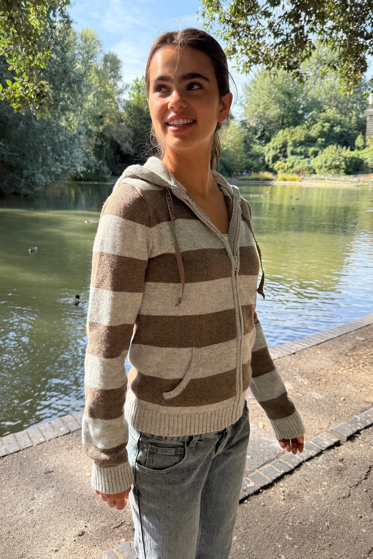 Alana Wool Stripes Sweater | Light Heather Grey / Regular Fit