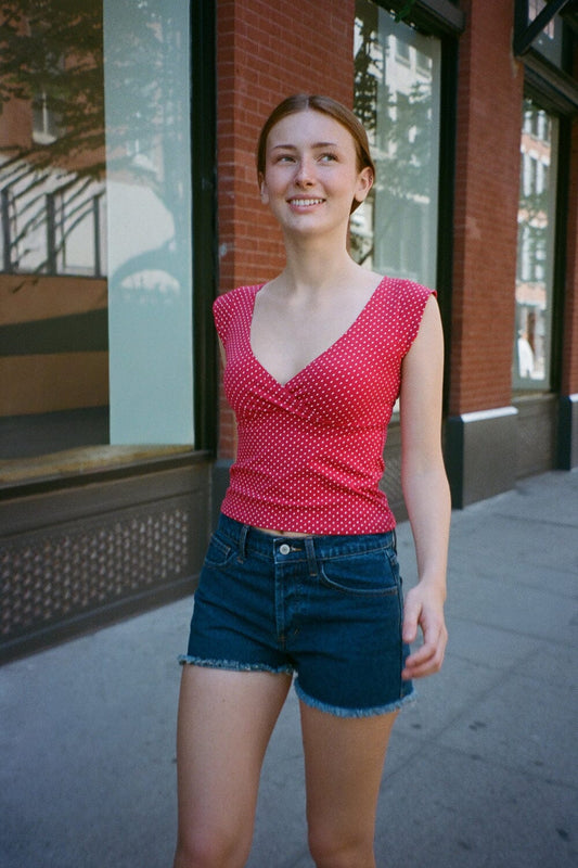 Red White Polka Dots / XS/S