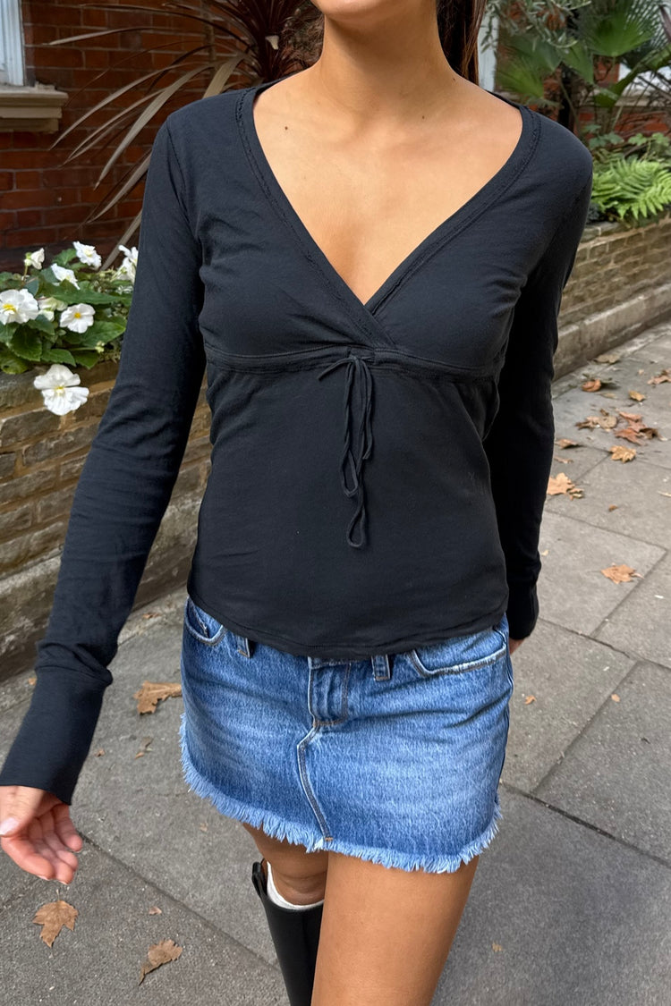 Amara Long Sleeve Top | Black / XS/S
