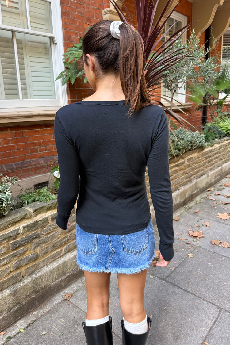 Amara Long Sleeve Top | Black / XS/S
