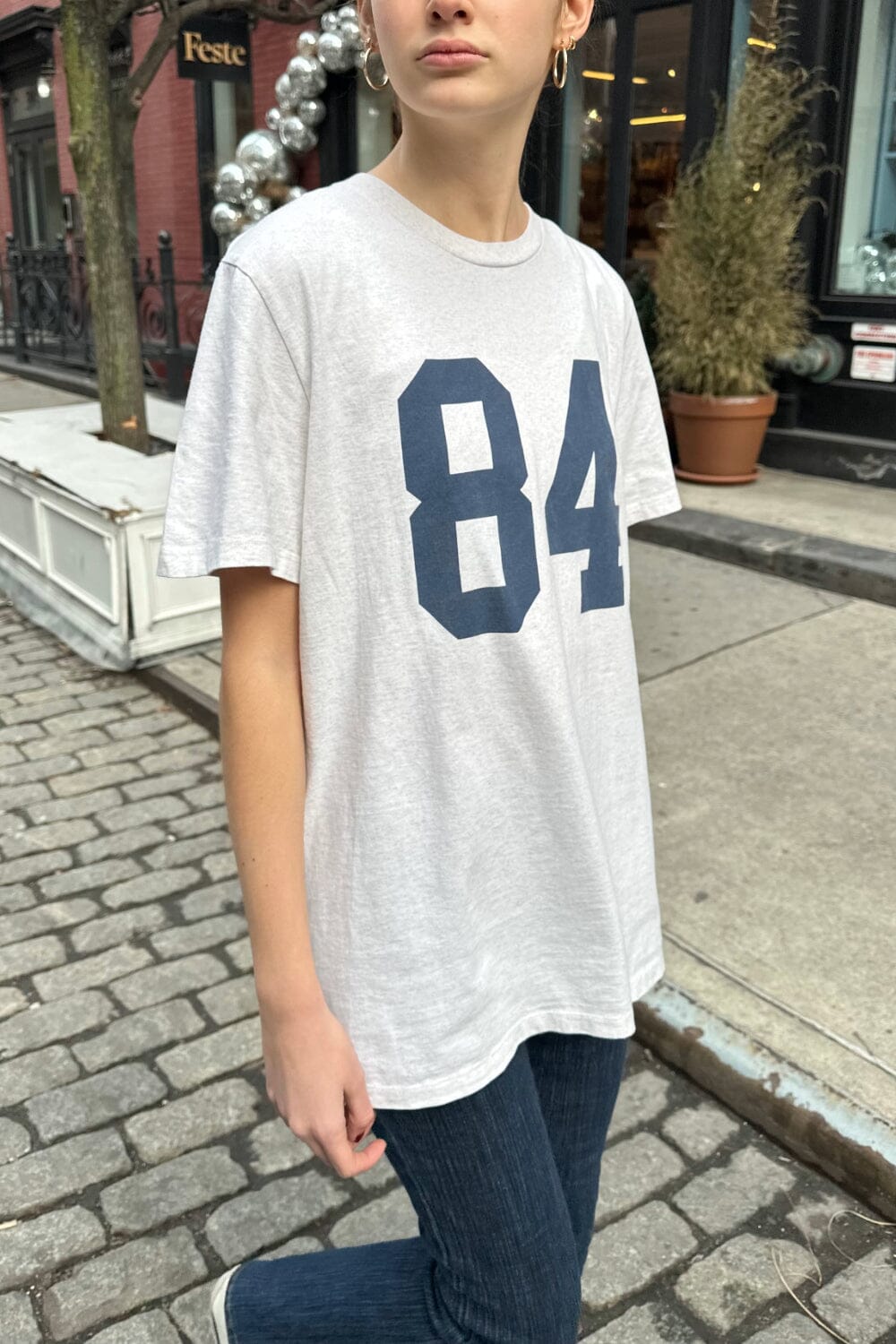 Off White Melange / Oversized Fit