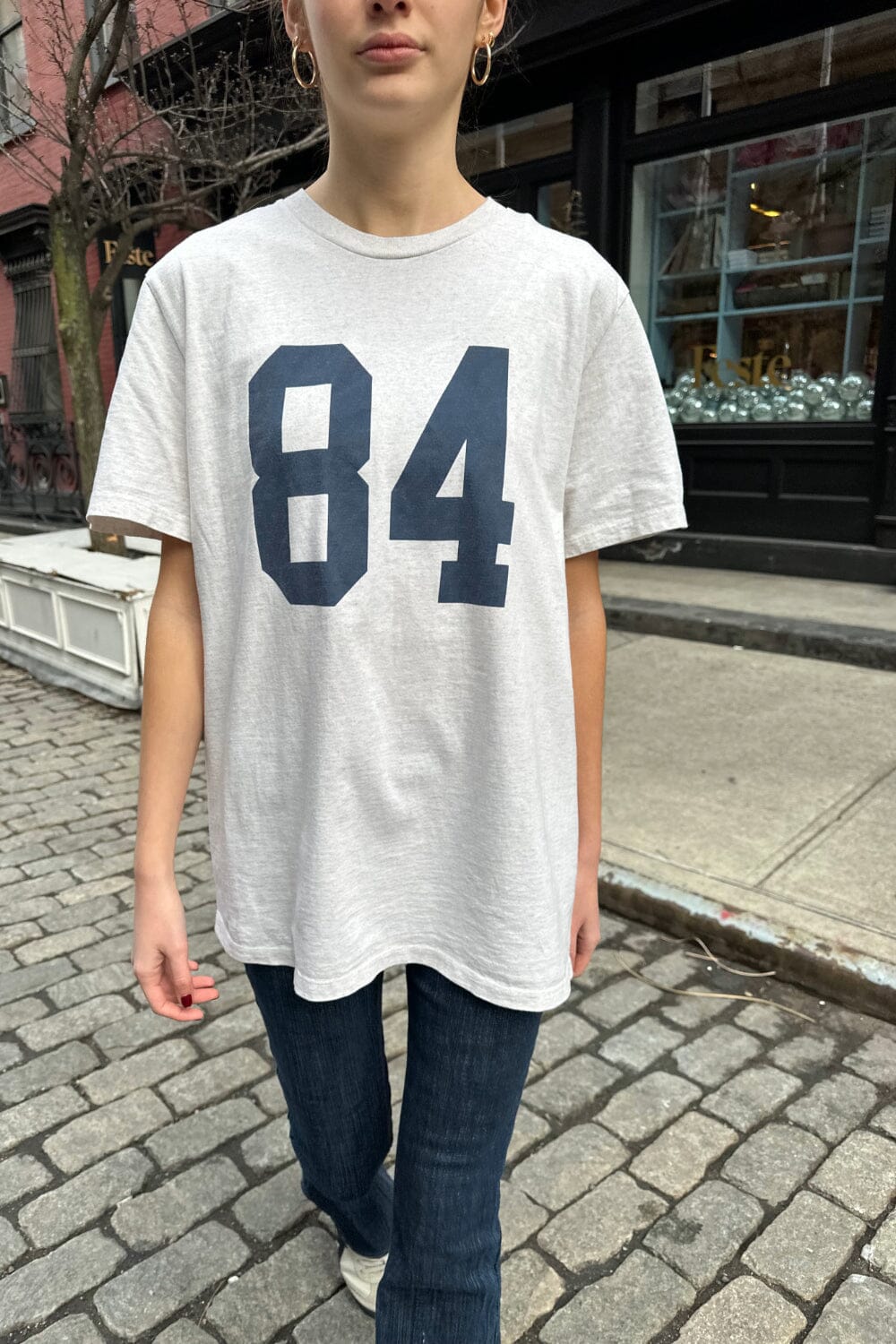 Off White Melange / Oversized Fit