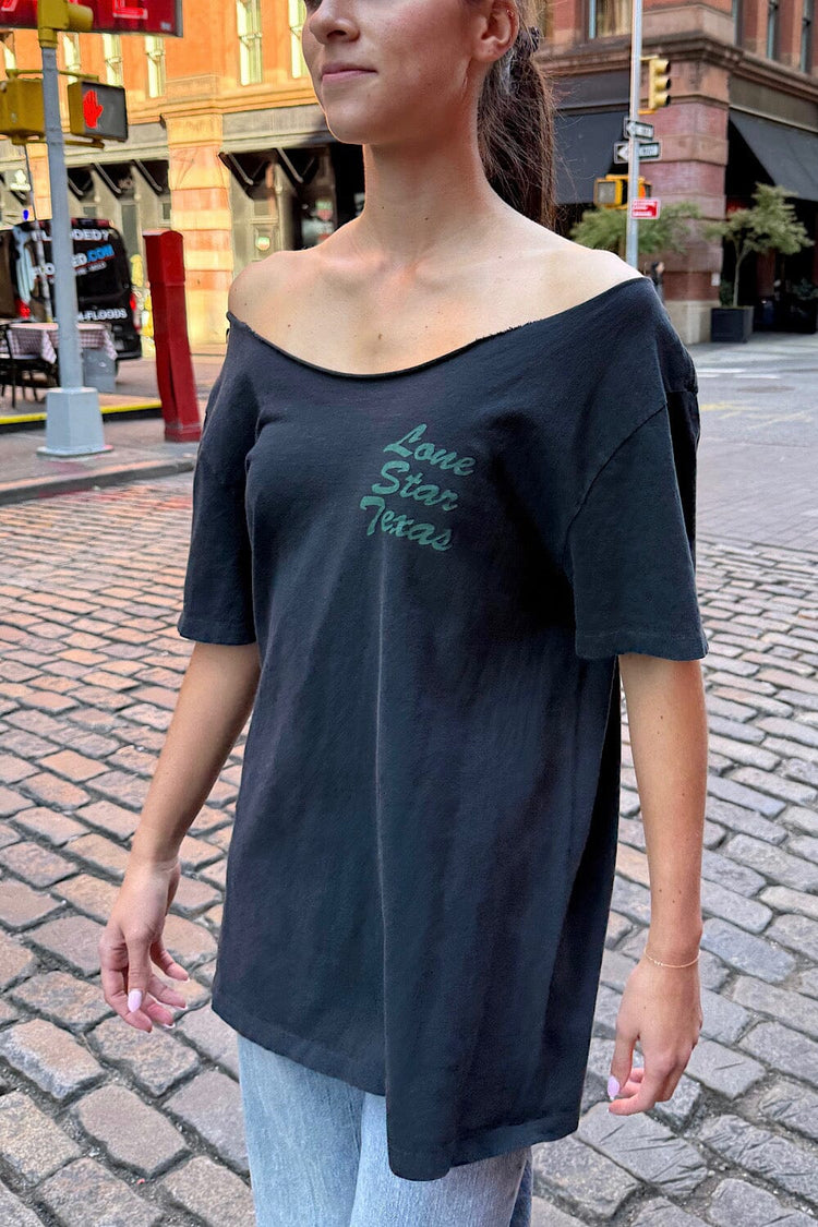 Penelope Lone Star Texas Top | Black / Oversized Fit